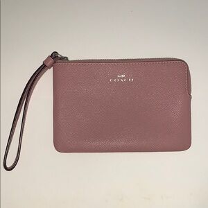 Coach Pink Leather Wristlet Clutch